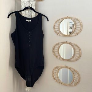 Madewell Black Henley tank bodysuit